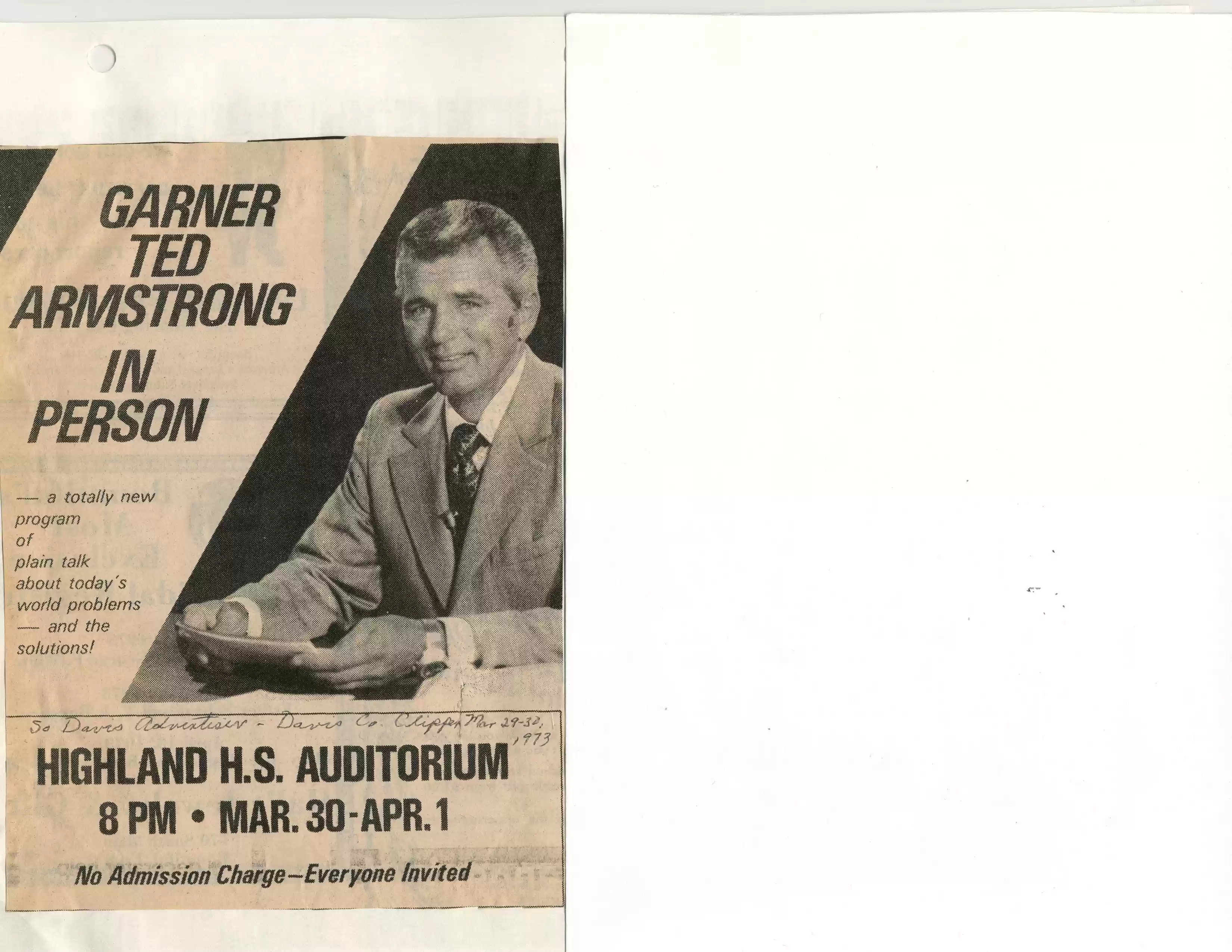 So. Davis Advertizer, Davis County Clipper, 3-27-73